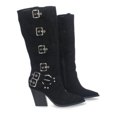 Botines de Mujer con Tacón Bajo y Adornos de Hebillas - Imagen 5