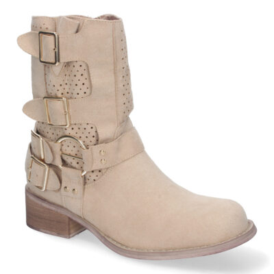 Botines de Mujer con Tacón Bajo y Adornos de Hebillas - Imagen 3