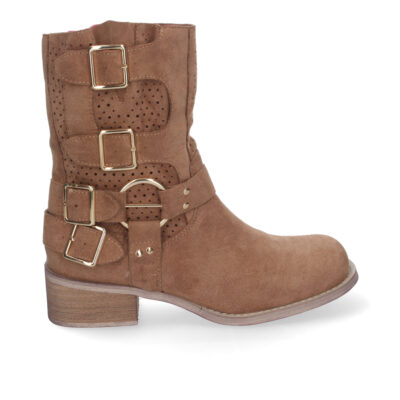 Botines de Mujer con Tacón Bajo y Adornos de Hebillas - Imagen 2