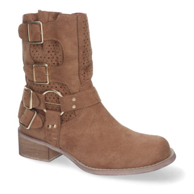 Botines de Mujer con Tacón Bajo y Adornos de Hebillas - Imagen 3