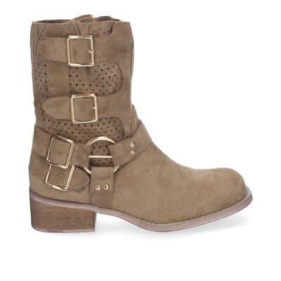 Botines de Mujer con Tacón Bajo y Adornos de Hebillas - Imagen 2