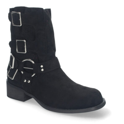 Botines de Mujer con Tacón Bajo y Adornos de Hebillas - Imagen 3