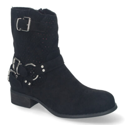 Botines de Mujer con Tacón Bajo y Adornos de Hebillas - Imagen 3