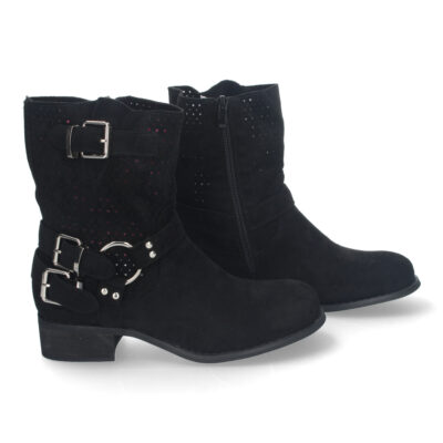 Botines de Mujer con Tacón Bajo y Adornos de Hebillas - Imagen 5