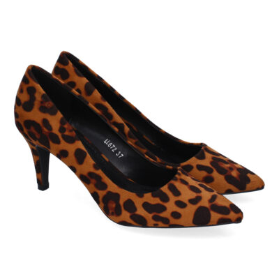 Zapato de Salón con Tacón de Mujer, Estampado Animal Print