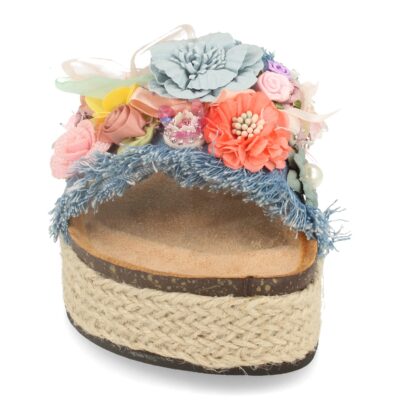 Sandalia de Plataforma con Yute y Pala Adornada con Flores - Imagen 3