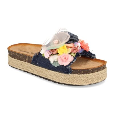Sandalia con Plataforma de Yute y Adorno de Flores - Imagen 2