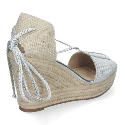 Sandalias de Cuña de Yute para Mujer con Cierre de Cordones - Imagen 4