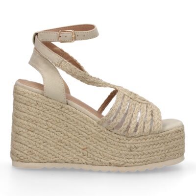 Sandalias de cuña de yute para mujer, diseño elegante y moderno con tiras cruzadas - Imagen 3