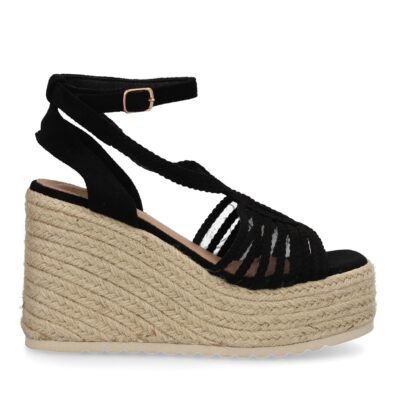 Sandalias de cuña de yute para mujer, diseño elegante y moderno con tiras cruzadas - Imagen 2