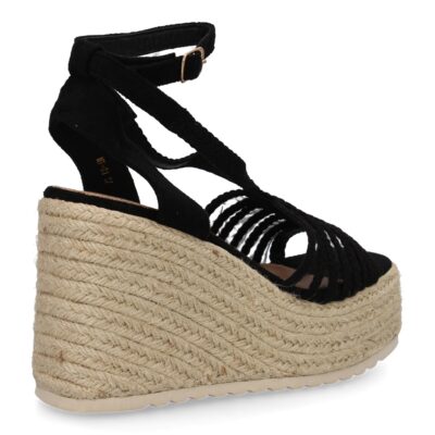 Sandalias de cuña de yute para mujer, diseño elegante y moderno con tiras cruzadas - Imagen 4