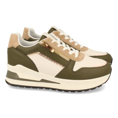 Zapatilla Plana con Cremallera y Cordones