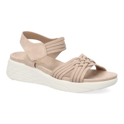 Sandalias planas de mujer, comodas y elegantes diseño moderno con tiras elasticas trenzadas - Imagen 3