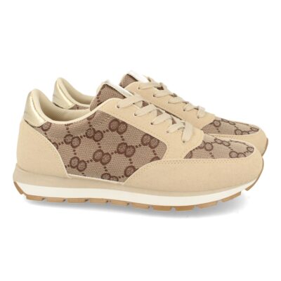 Zapatilla Plana con Estampado y Cordones