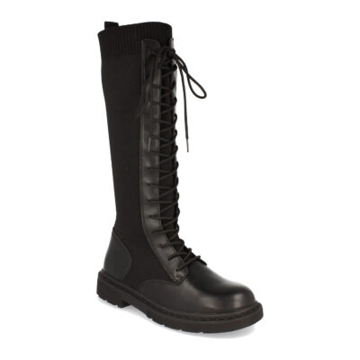Bota Plana con Elástico y Cordones - Imagen 2