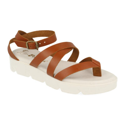 Sandalias Planas Hechas en Piel con Hebilla - Imagen 3