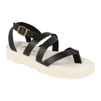 Sandalias Planas Hechas en Piel con Hebilla - Imagen 3