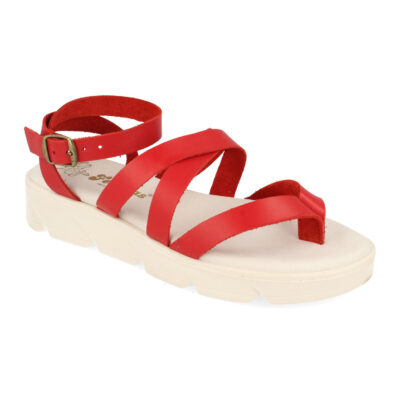 Sandalias Planas Hechas en Piel con Hebilla - Imagen 3