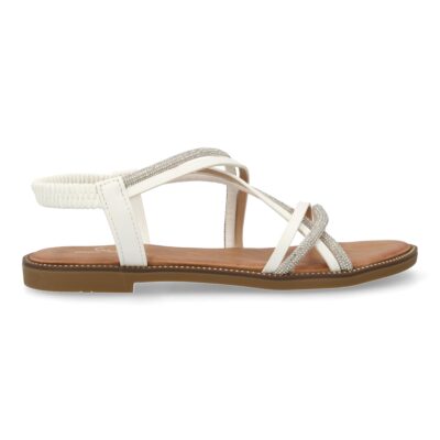 Sandalias planas para mujer, comodas elegantes con brillantes, diseño moderno - Imagen 2