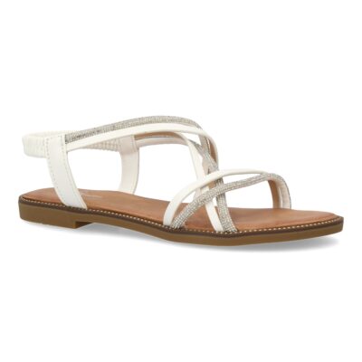 Sandalias planas para mujer, comodas elegantes con brillantes, diseño moderno - Imagen 3