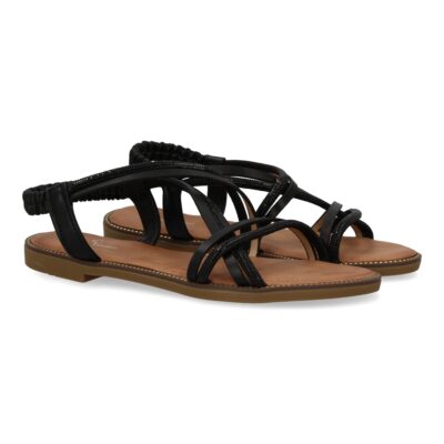 Sandalias planas para mujer, comodas elegantes con brillantes, diseño moderno