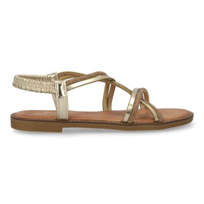 Sandalias planas para mujer, comodas elegantes con brillantes, diseño moderno - Imagen 2
