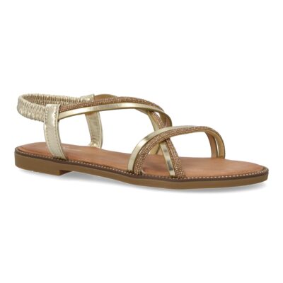 Sandalias planas para mujer, comodas elegantes con brillantes, diseño moderno - Imagen 3
