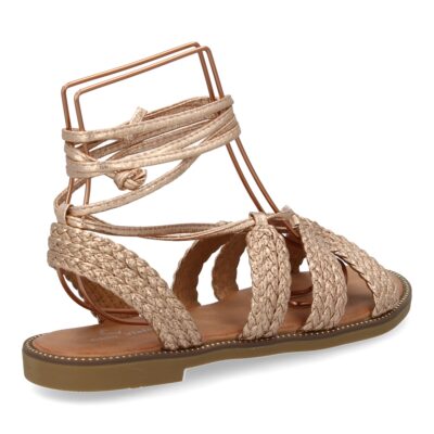 Sandalias planas para mujer, comodas y elegantes, diseño moderno con cordones atados al tobillo - Imagen 4