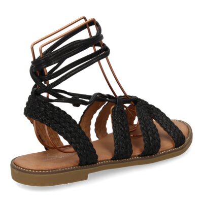 Sandalias planas para mujer, comodas y elegantes, diseño moderno con cordones atados al tobillo - Imagen 4