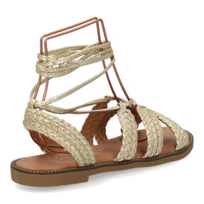 Sandalias planas para mujer, comodas y elegantes, diseño moderno con cordones atados al tobillo - Imagen 4