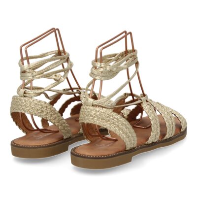 Sandalias planas para mujer, comodas y elegantes, diseño moderno con cordones atados al tobillo - Imagen 5