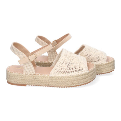 Sandalia de Plataforma para Mujer, Comoda, Forrada de Yute, Pala Abierta y Entrelazada - Imagen 5