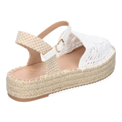 Sandalia de Plataforma para Mujer, Comoda, Forrada de Yute, Pala Abierta y Entrelazada - Imagen 4