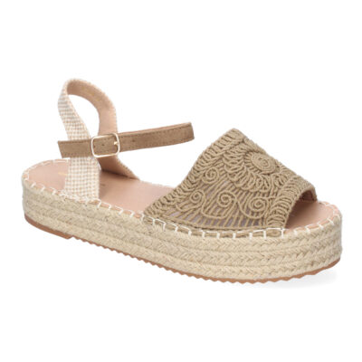 Sandalia de Plataforma para Mujer, Comoda, Forrada de Yute, Pala Abierta y Entrelazada - Imagen 3