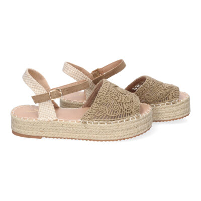 Sandalia de Plataforma para Mujer, Comoda, Forrada de Yute, Pala Abierta y Entrelazada - Imagen 5
