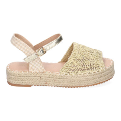 Sandalia de Plataforma para Mujer, Comoda, Forrada de Yute, Pala Abierta y Entrelazada - Imagen 2