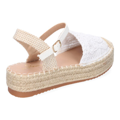 Sandalia de Plataforma para Mujer, Comoda, Forrada de Yute, Pala Cerrada y Entrelazada - Imagen 4