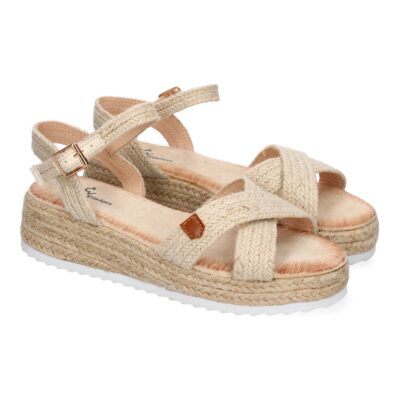 Sandalias para mujer de Verano de Yute, Diseño Elegante, Cierre de Hebilla