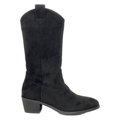 Bota Campera con Tacon Bordado y Cremallera