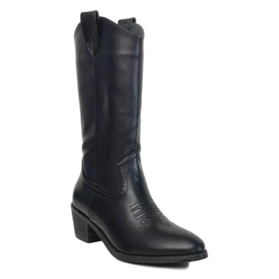 Bota Campera con Tacon Bordado y Cremallera - Imagen 2