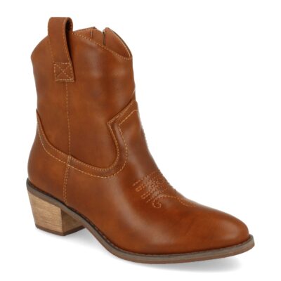 Botin Campero con Tacon Bordado y Cremallera - Imagen 2