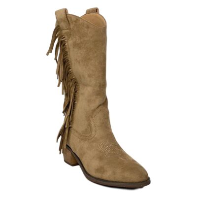 Bota de Tacon con Flecos Bordado y Cremallera - Imagen 2