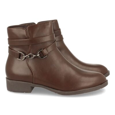 Botin de Tacon Bajo con Cremallera