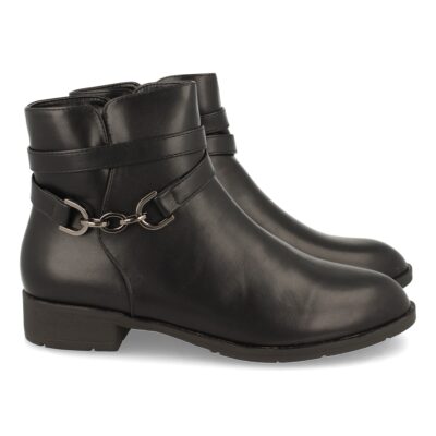 Botin de Tacon Bajo con Cremallera