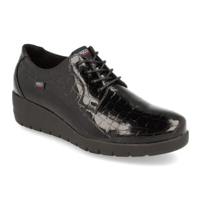 Zapato de Cuña Estampado de Cocodrilo y Cordones - Imagen 2