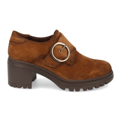 Zapato con Tacon Estilo Blucher con Hebilla