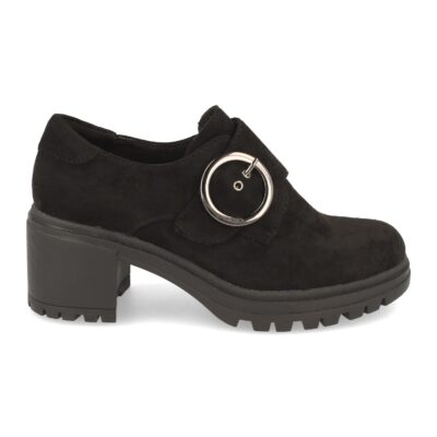 Zapato con Tacon Estilo Blucher con Hebilla