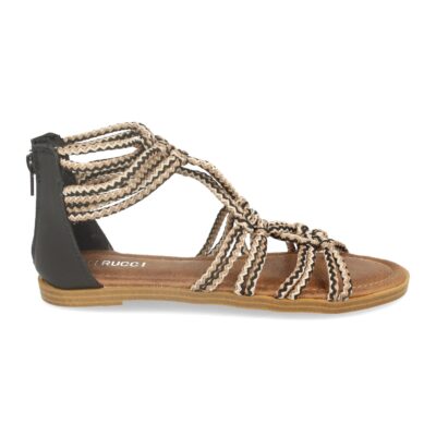 Sandalia Plana Estilo Bohemio con Cremallera