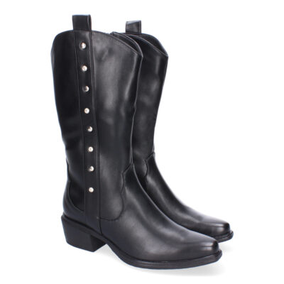 Bota de Mujer, Estilo Campero con Detalles de Tachuelas