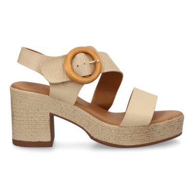 Sandalia de tacon para mujer diseño moderno elegante y comodo con tiras cruzadas en el talon. - Imagen 2